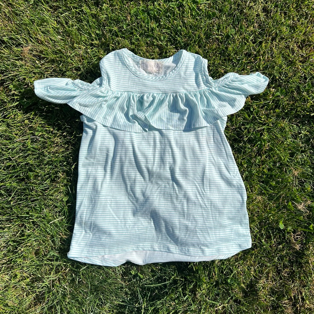 Super soft open shoulder striped blouse top